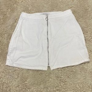 White Jean Mini Skirt